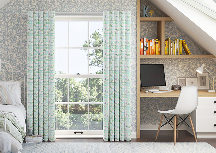 Cloudy Peaks, Mint - Made to Measure Curtains - Image 3
